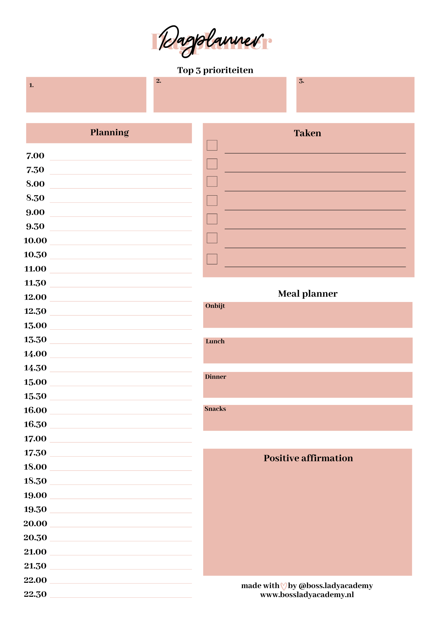 Boss Lady planner (fysiek product)