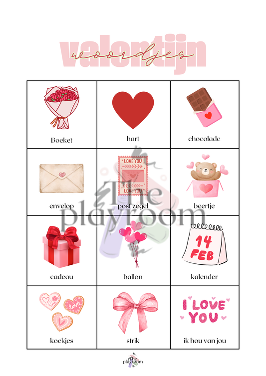 💕 Valentijn Woordkaartjes – Knippen & Overtrekken Printable