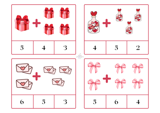 💌 Valentijn Telkaarten Printable – Spelend Leren Tellen