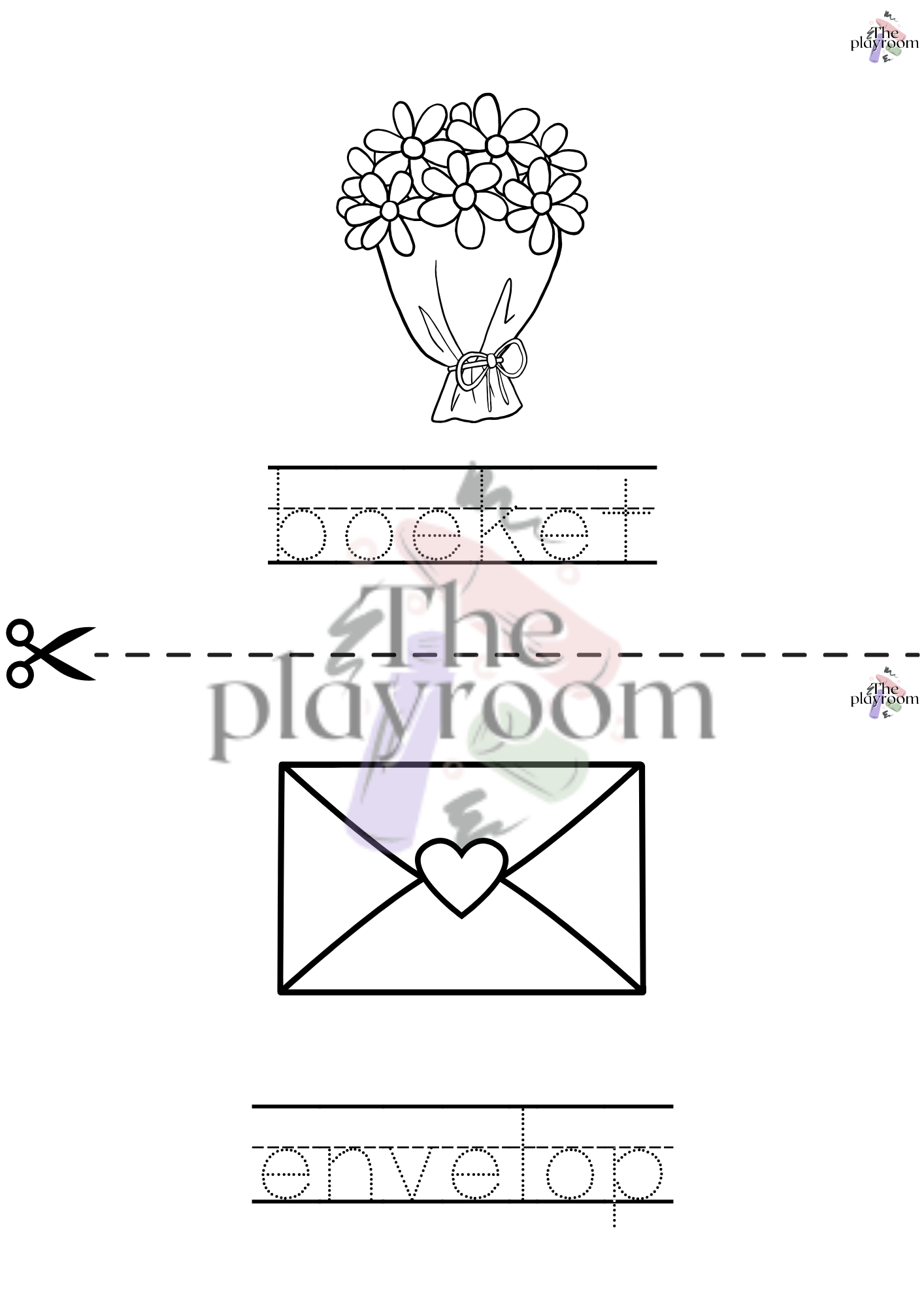 💕 Valentijn Woordkaartjes – Knippen & Overtrekken Printable