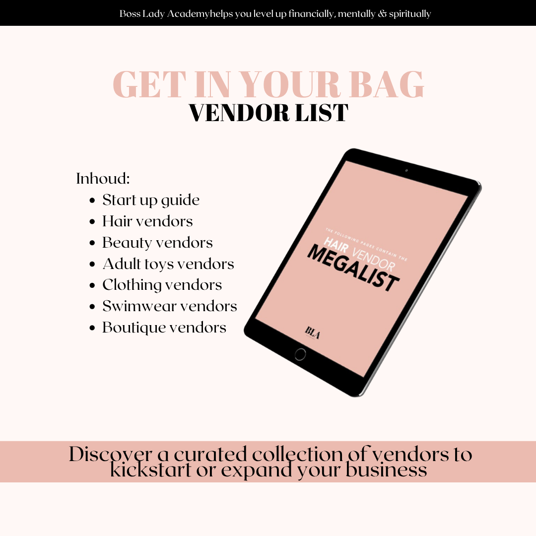 Get in your bag VENDOR LIST