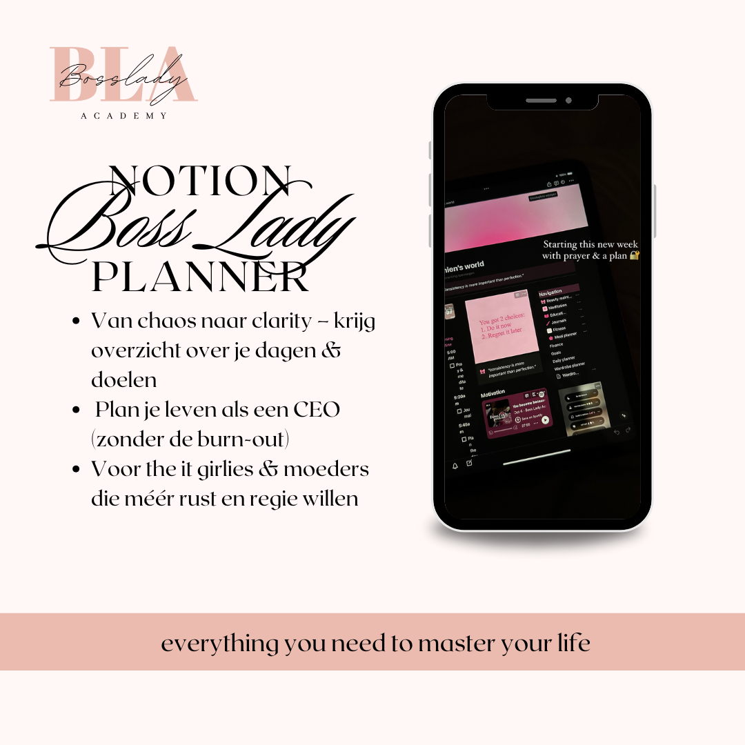Boss Lady lifestyle planner (notion template)