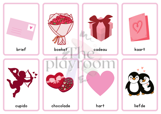 💕 Valentijn Woordkaartjes Printable – Spelend Woorden Leren
